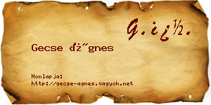 Gecse Ágnes névjegykártya